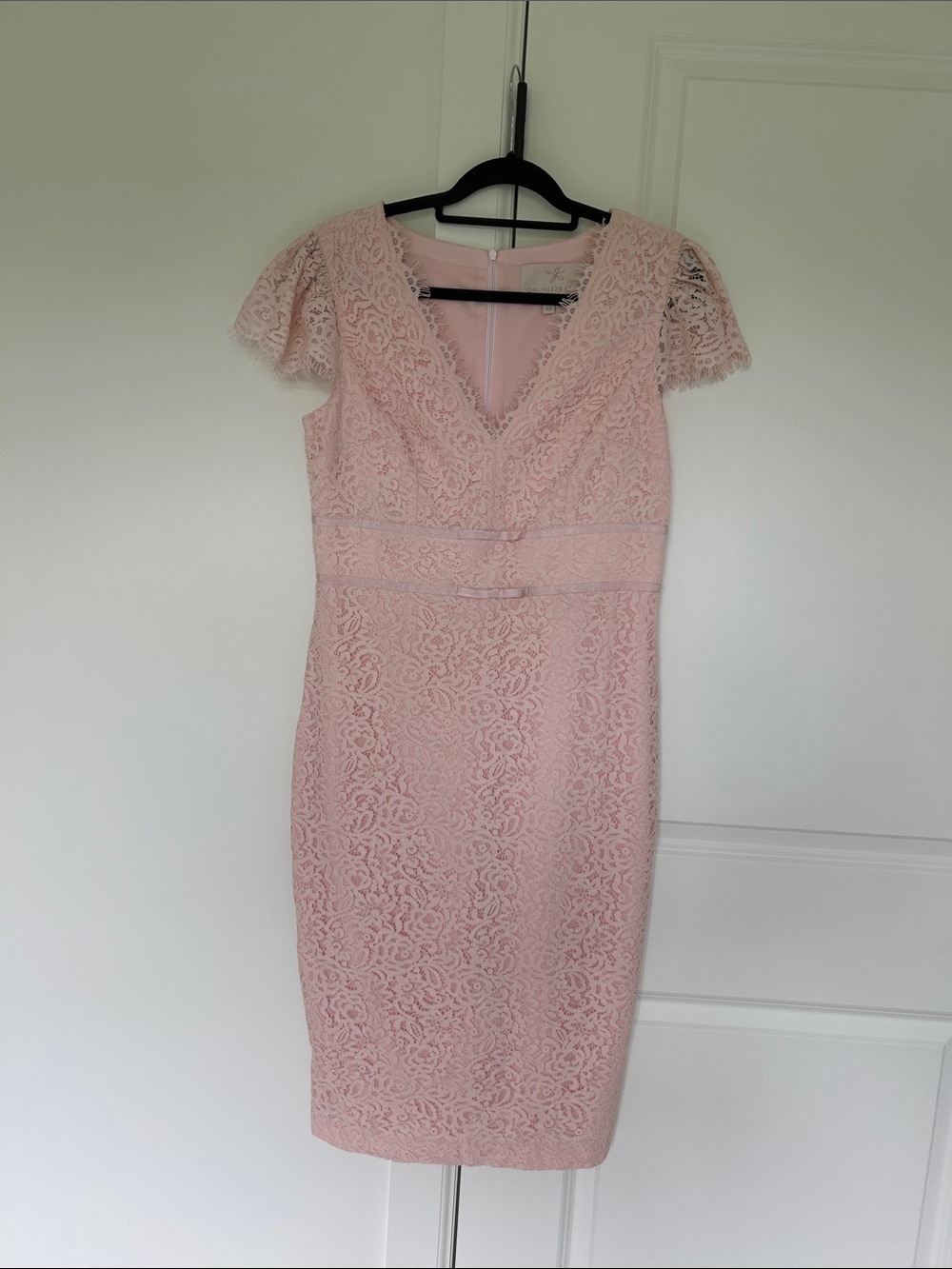 Gal Meets Glam Blush Pink Lace Midi Dress